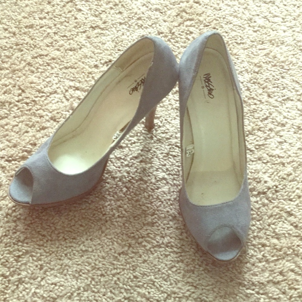 Gray Peep toe Heels